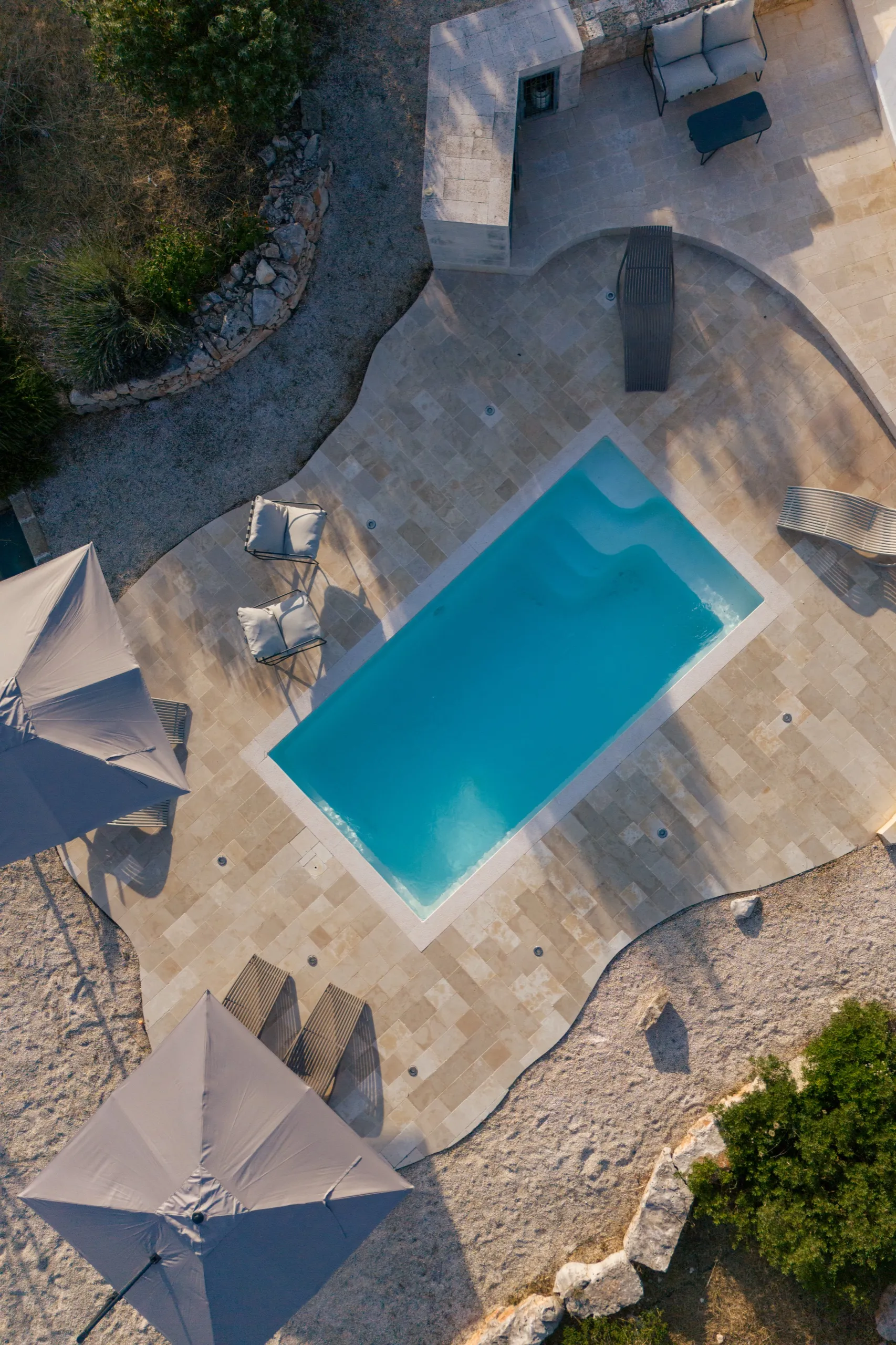 Vue aérienne de la piscine